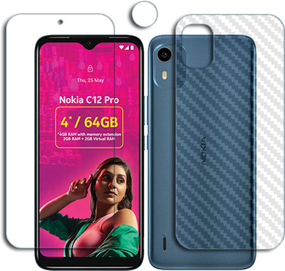 SOMTONE Front and Back Tempered Glass for Nokia C12 Pro FRONT BACK SCREEN GLASS GUARD(Pack of 1)