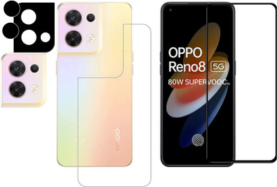 FINCH Front and Back Tempered Glass for OPPO RENO 8(Pack of 3)