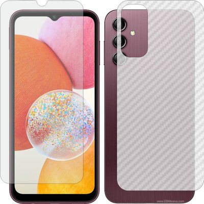 Fasheen Front and Back Tempered Glass for SAMSUNG GALAXY A14 (Front Matte Finish & Back 3d Carbon Fiber)(Pack of 2)