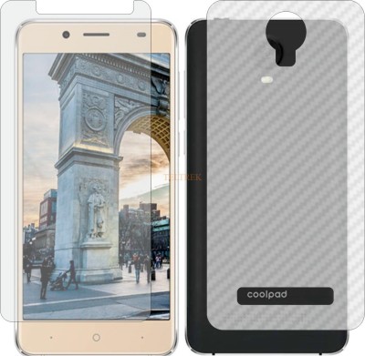 TELTREK Front and Back Tempered Glass for COOLPAD MEGA 5M (Front Matte Finish & Back 3d Carbon Fiber)(Pack of 2)