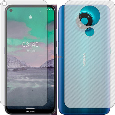 TELTREK Front and Back Tempered Glass for NOKIA 3 4 (Front Matte Finish & Back 3d Carbon Fiber)(Pack of 2)