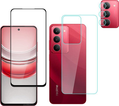 Ten To 11 Front and Back Tempered Glass for Realme 14X, Realme 14X [With Rear Camera Lens Guard](Pack of 3)