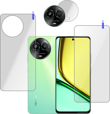 PONDRIK Front and Back Tempered Glass for realme C67 5G(Pack of 3)