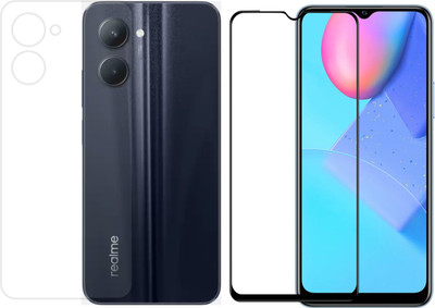 Vatsin Front and Back Tempered Glass for Realme C33(Pack of 2)