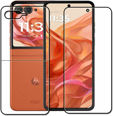 tombik Front and Back Tempered Glass for 1vq-Motorola Razr 50-fb(Pack of 2)