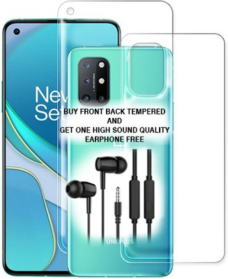SOMTONE Front and Back Tempered Glass for OnePlus 8T FRONT BACK TEMPERED GLASS BUY AND GET EARPHONE FREE(Pack of 1)