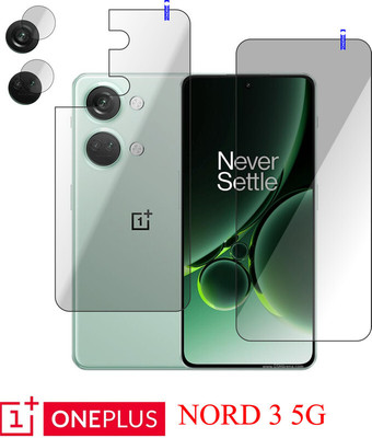 PONDRIK Front and Back Tempered Glass for OnePlus Nord 3 5G(Pack of 3)