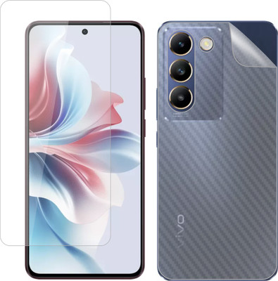 Vatsin Front and Back Tempered Glass for ViVO Y200e 5G, ViVO Y200e 5G [Back Carbon Fiber](Pack of 2)