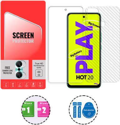 SOMTONE Front and Back Tempered Glass for Infinix Hot 20 Play 4G (1 FREE CAMERA LENS) WITH FRONTBACK SCREEN PROTECTOR(Pack of 1)