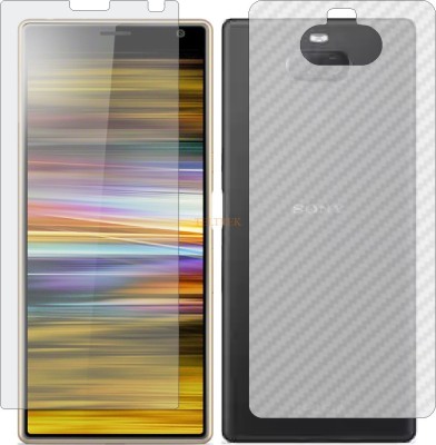 TELTREK Front and Back Tempered Glass for SONY XPERIA 10 PLUS (Front Matte Finish & Back 3d Carbon Fiber)(Pack of 2)