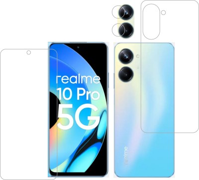 Vatsin Front and Back Tempered Glass for Realme 10 Pro 5G, Realme 10 Pro 5G [With Rear Camera Lens Guard](Pack of 3)