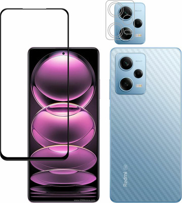 Vatsin Front and Back Tempered Glass for Redmi Note 12 Pro 5G, Redmi Note 12 Pro 5G [Back Carbon Fiber] [Rear Camera Lens Guard](Pack of 3)