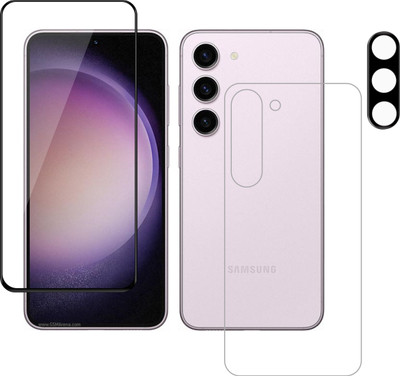 Vatsin Front and Back Tempered Glass for Samsung Galaxy S23 Plus 5G, Samsung Galaxy S23 Plus 5G [With Rear Camera Lens Guard](Pack of 3)