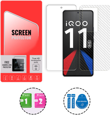 SOMTONE Front and Back Tempered Glass for iQOO 11 5G (1 FREE CAMERA LENS) WITH FRONTBACK SCREEN PROTECTOR(Pack of 1)