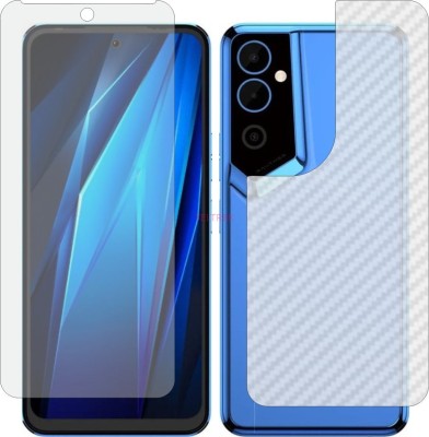 TELTREK Front and Back Tempered Glass for TECNO POVA NEO 2 LG6n (Front Matte Finish & Back 3d Carbon Fiber)(Pack of 2)