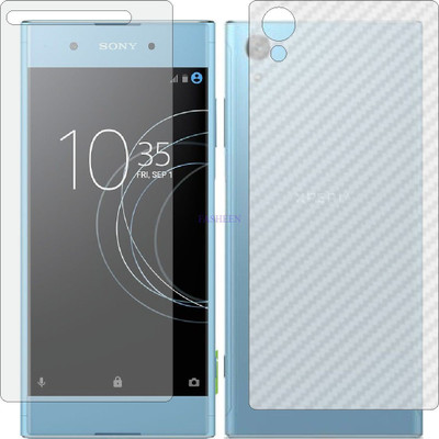 Fasheen Front and Back Tempered Glass for SONY XA1 PLUS DUAL (Front Matte Finish & Back 3d Carbon Fiber)(Pack of 2)