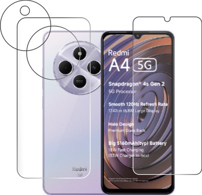 chakoor Front and Back Tempered Glass for Redmi A4 5G,poco c75,Redmi 14C(Pack of 3)