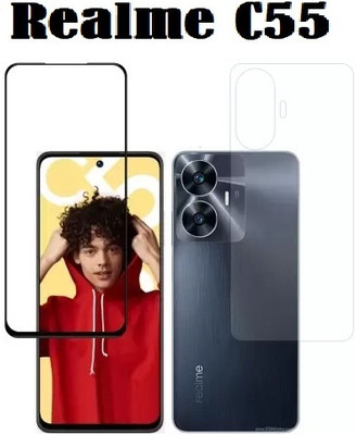 ASVALBUY Front and Back Tempered Glass for realme C55(Pack of 1)