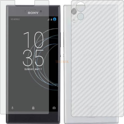 TELTREK Front and Back Tempered Glass for SONY XPERIA R1 PLUS (Front Matte Finish & Back 3d Carbon Fiber)(Pack of 2)