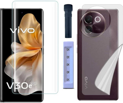 4 YARDS Front and Back Tempered Glass for Vivo V30 / V30e / V30 Pro (6.78 Inch) Full Adhesive UV Curved Case Friendly HD Clarity(Pack of 1)