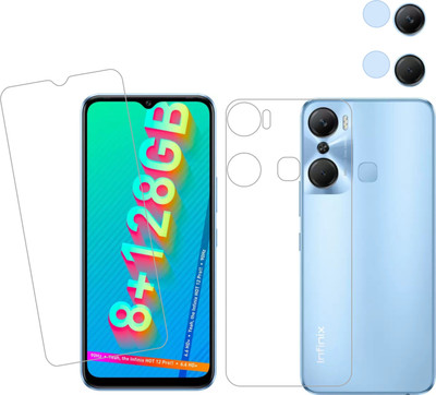 Vatsin Front and Back Tempered Glass for Infinix Hot 12 Pro(Pack of 3)