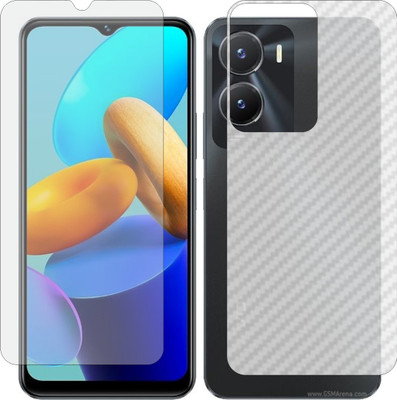 Fasheen Front and Back Tempered Glass for VIVO Y35 5G (Front Matte Finish & Back 3d Carbon Fiber)(Pack of 2)
