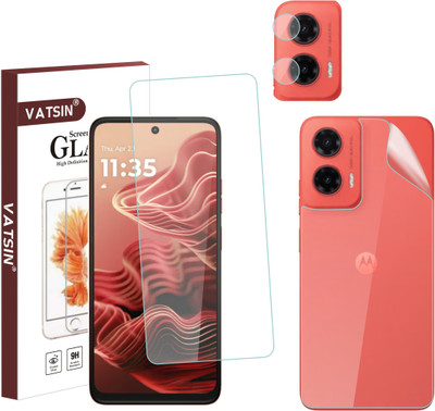Vatsin Front and Back Tempered Glass for MOTOROLA g35 5G, MOTOROLA g35 5G [With Rear Camera Lens Guard](Pack of 3)