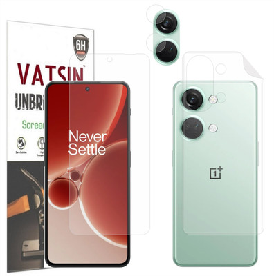 Vatsin Front and Back Tempered Glass for OnePlus Nord 3, OnePlus Nord 3 [With Rear Camera Lens Guard](Pack of 3)