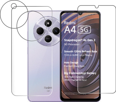 chakoor Front and Back Tempered Glass for Redmi A4 5G,poco c75,Redmi 14C(Pack of 3)