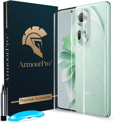 ArmourPro Front and Back Tempered Glass for Oppo Reno 11 5G, Reno 11 5G, Reno 11, Oppo Reno 11, ( 1 UV Tempered Glass with 1 Clear Back Nano Fiber Guard )(Pack of 2)