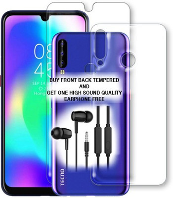 ARBAN Front and Back Tempered Glass for Tecno Spark Power FRONT BACK TEMPERED GLASS BUY AND GET EARPHONE FREE(Pack of 1)