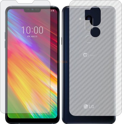 TELTREK Front and Back Tempered Glass for LG G7 PLUS FIT (Front Matte Finish & Back 3d Carbon Fiber)(Pack of 2)