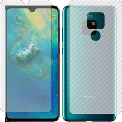TELTREK Front and Back Tempered Glass for HUAWEI HONOR MATE 20 (Front Matte Finish & Back 3d Carbon Fiber)(Pack of 2)