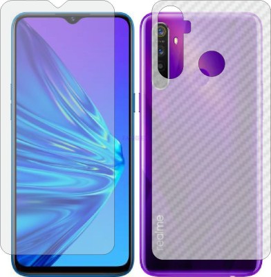 Fasheen Front and Back Tempered Glass for RMX1971 REALME 5 PRO (Front Matte Finish & Back 3d Carbon Fiber)(Pack of 2)