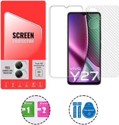 SOMTONE Front and Back Tempered Glass for vivo Y27 4G (1 FREE CAMERA LENS) WITH FRONTBACK SCREEN PROTECTOR(Pack of 1)