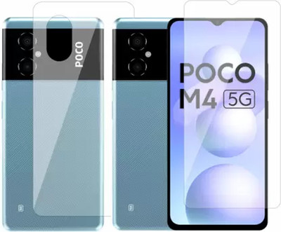 PR SMART Front and Back Tempered Glass for Poco M4 5G(Pack of 2)