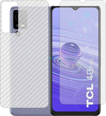 Fasheen Front and Back Tempered Glass for TCL 40R (Front Matte Finish & Back 3d Carbon Fiber)(Pack of 2)