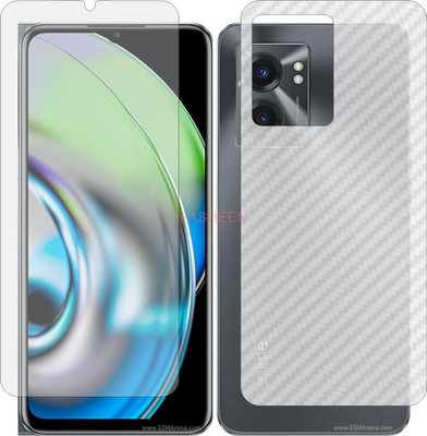 Fasheen Front and Back Tempered Glass for REALME V23 (Front Matte Finish & Back 3d Carbon Fiber)(Pack of 2)
