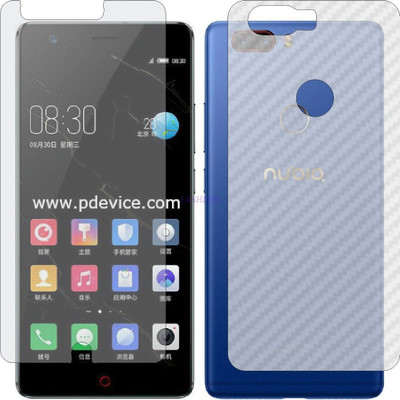 Fasheen Front and Back Tempered Glass for NUBIA Z17 LITE (Front Matte Finish & Back 3d Carbon Fiber)(Pack of 2)