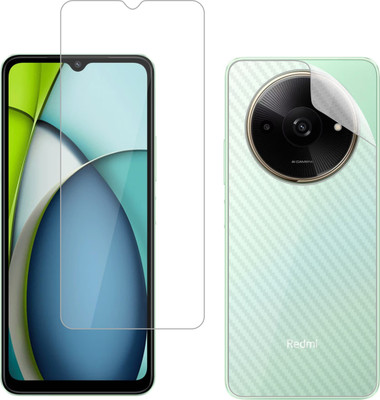 Vatsin Front and Back Tempered Glass for Redmi A3X, Redmi A3X [Back Carbon Fiber](Pack of 2)