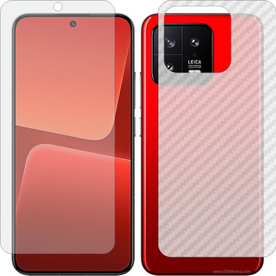 Fasheen Front and Back Tempered Glass for XIAOMI 13 2211133C (Front Matte Finish & Back 3d Carbon Fiber)(Pack of 2)