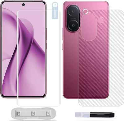 ARBAN Front and Back Tempered Glass for vivo V60e 5G Tempered Glass Screen Protector ( 1 UV TEMPERED GLASS SCREEN PROTECTOR + 1 BACK CARBON FIBER SKIN )(Pack of 1)