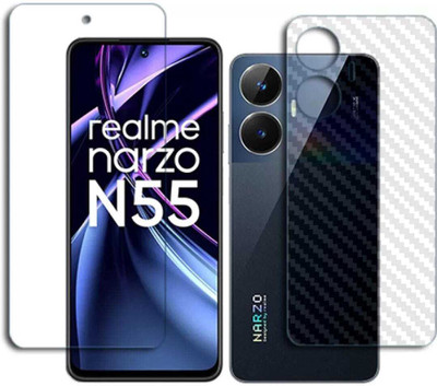 DOWRVIN Front and Back Tempered Glass for REALME NARZO N55 FRONT AND BACK TEMPERED GLASS(Pack of 2)