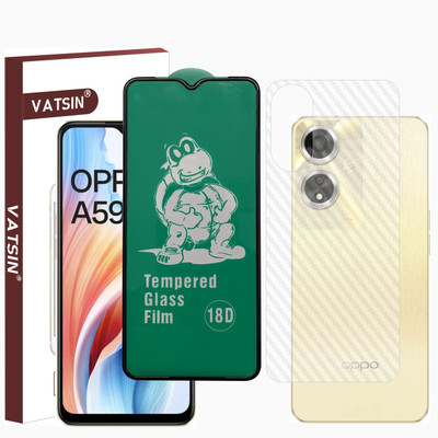 Vatsin Front and Back Tempered Glass for Oppo A59 5G(Pack of 2)