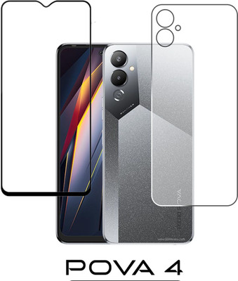 FINCH Front and Back Tempered Glass for TECNO POVA 4(Pack of 2)
