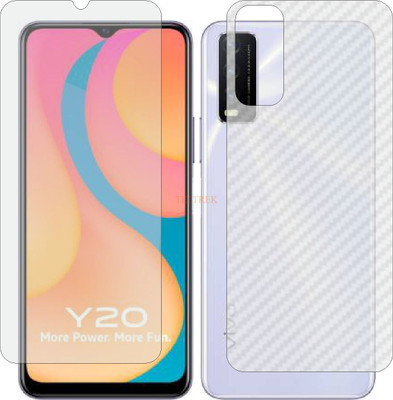 TELTREK Front and Back Tempered Glass for VIVO Y20 (Front Matte Finish & Back 3d Carbon Fiber)(Pack of 2)