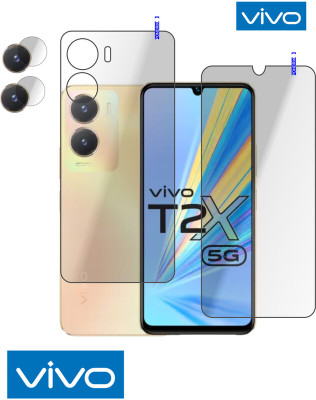 PONDRIK Front and Back Tempered Glass for vivo T2x 5G(Pack of 3)