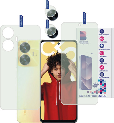 DESIBUZZ Front and Back Tempered Glass for realme C55, C55(Pack of 3)