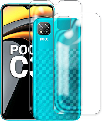 MUTAALI Front and Back Tempered Glass for Poco C3(Pack of 1)