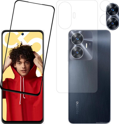 Vatsin Front and Back Tempered Glass for Realme C55(Pack of 3)